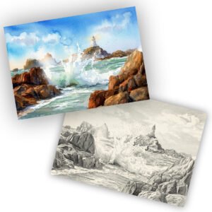 Waves at Corbiere Lighthouse