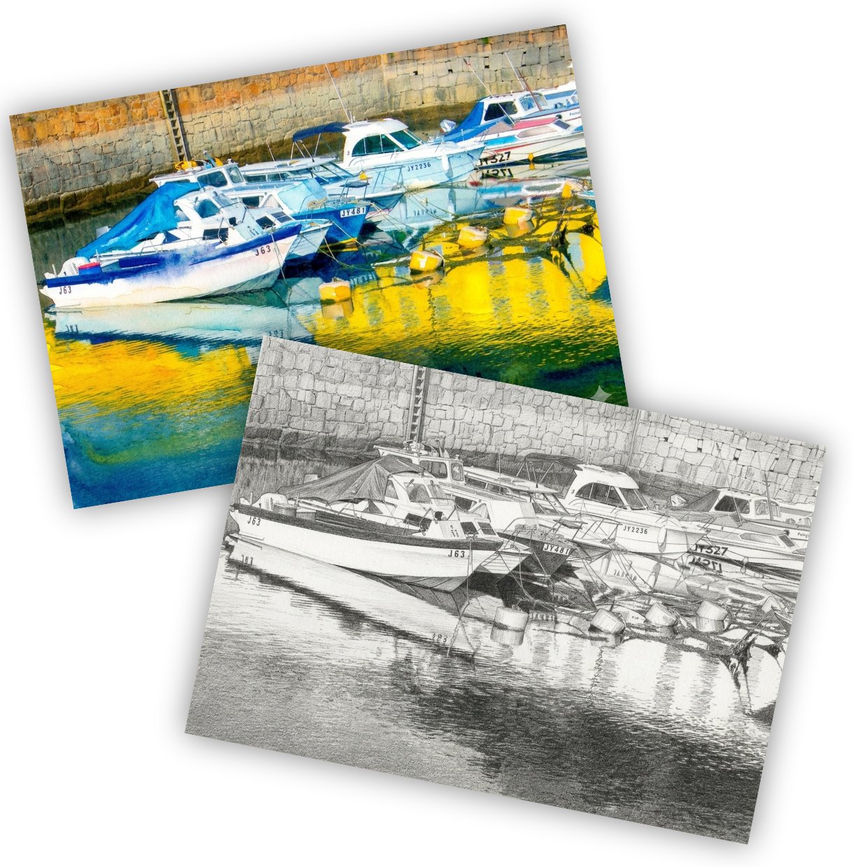 Yellow Reflections at St Helier Marina